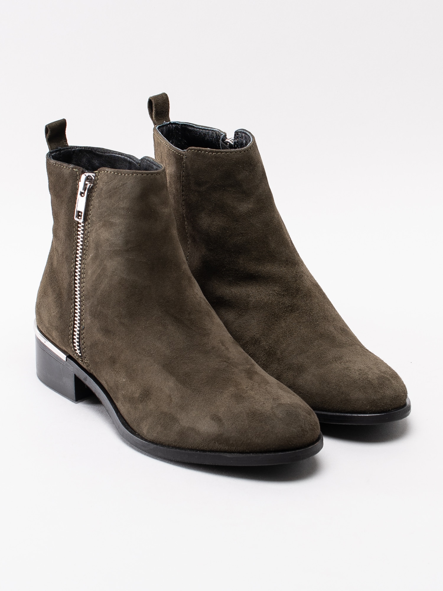 10193010 Copenhagen Shoes Cherish Colore CS1891-228 mörkgröna boots med silver-zip och häljärn-3