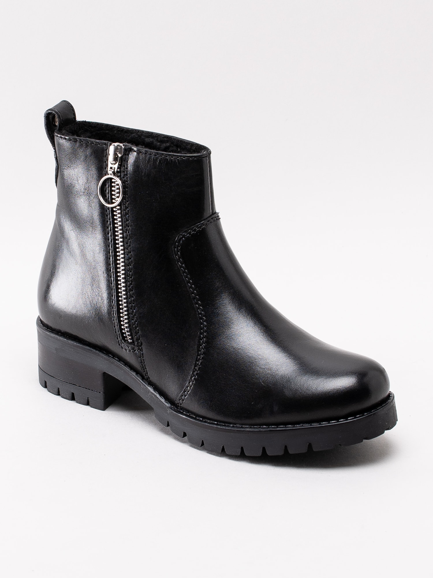 10193011 Copenhagen Shoes Merle Sport CS1923-001 svarta varmfodrade boots med silver zip-1