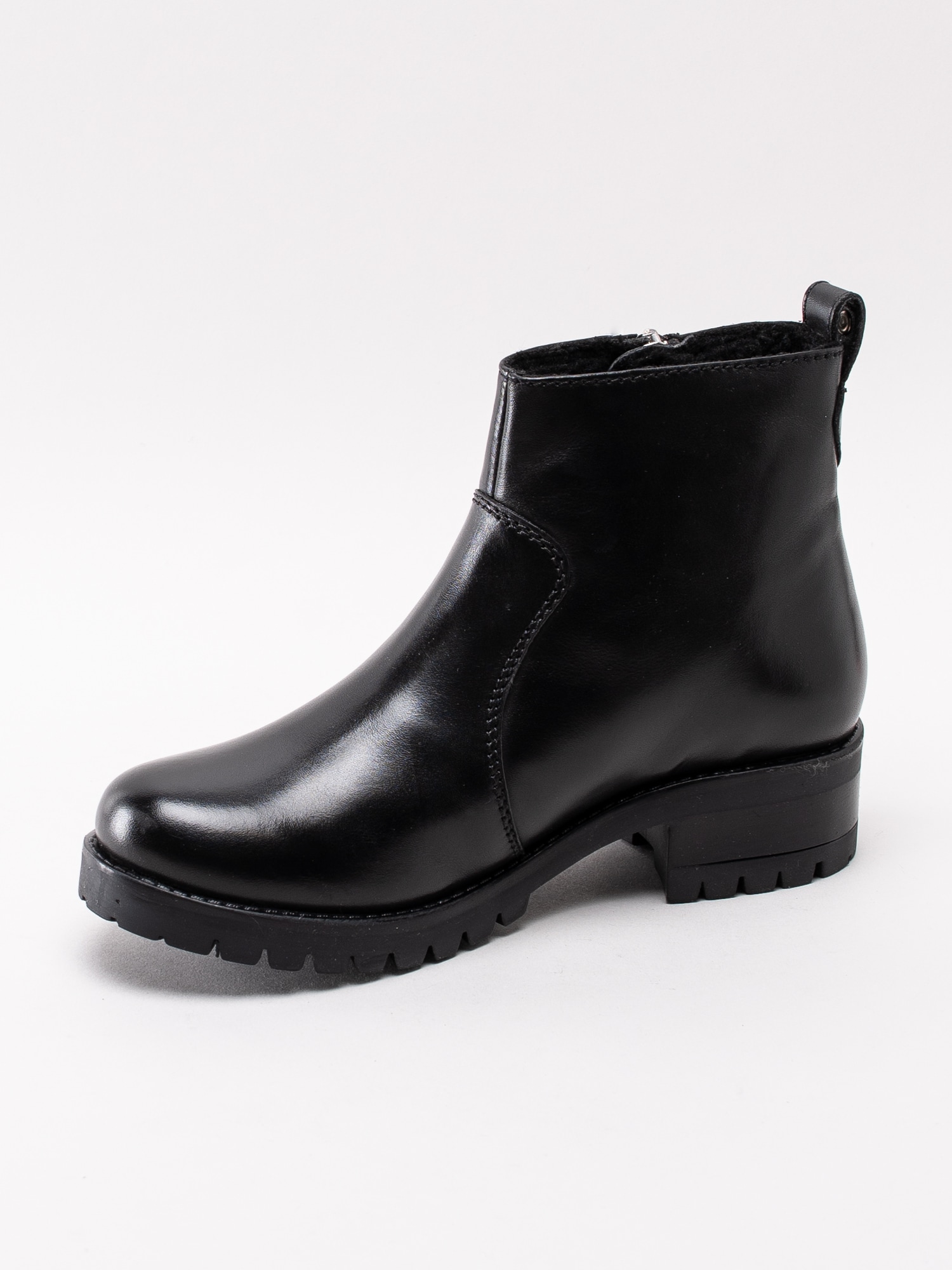 10193011 Copenhagen Shoes Merle Sport CS1923-001 svarta varmfodrade boots med silver zip-2