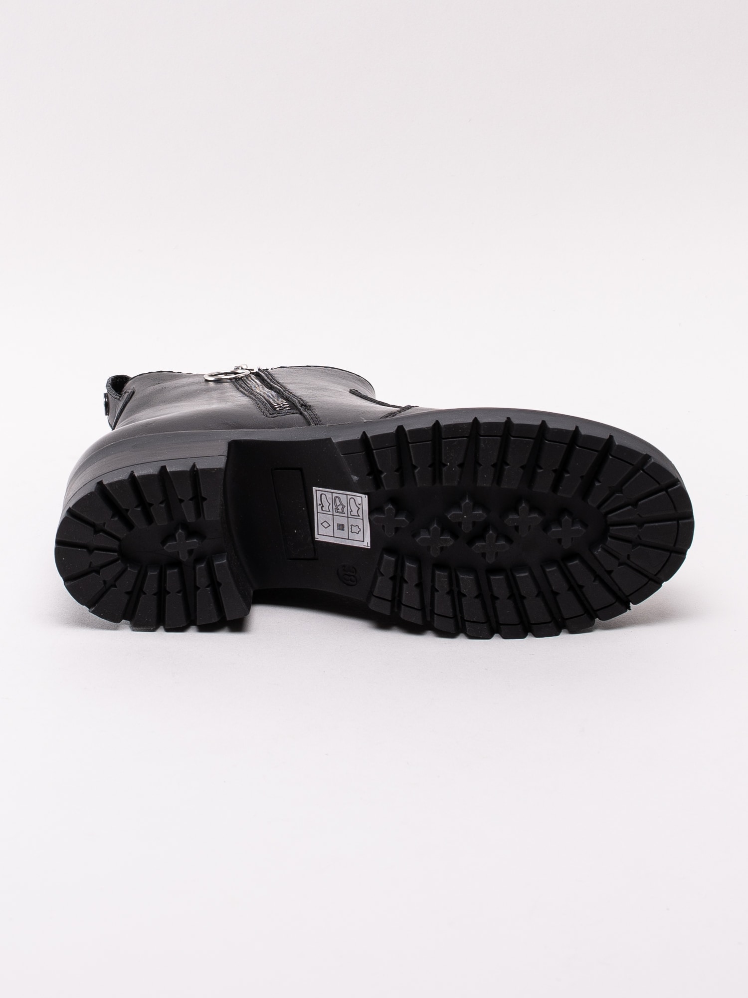 10193011 Copenhagen Shoes Merle Sport CS1923-001 svarta varmfodrade boots med silver zip-5