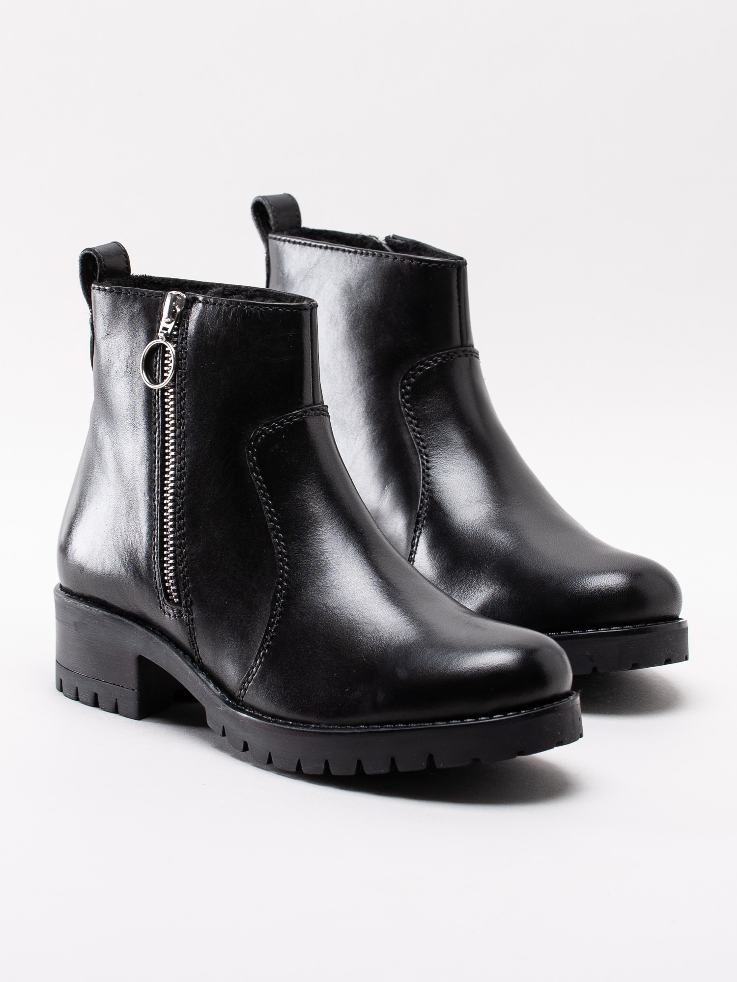 10193011 Copenhagen Shoes Merle Sport CS1923-001 svarta varmfodrade boots med silver zip-6