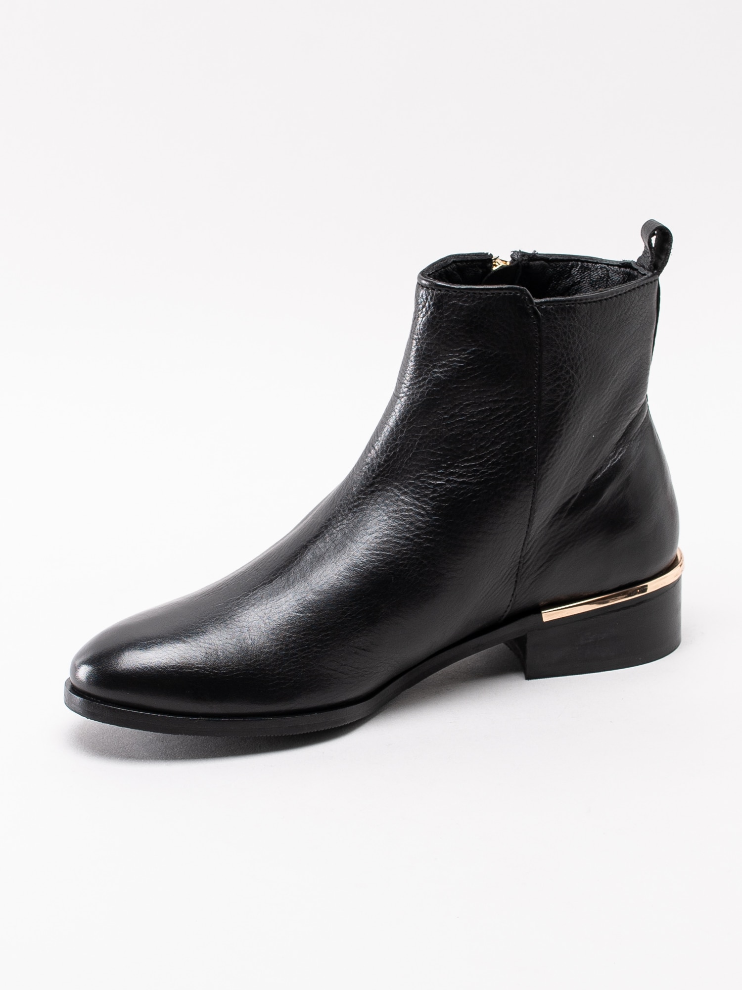 10193013 Copenhagen Shoes Fever CS1936-001 svarta boots med guld-zip och häljärn-2