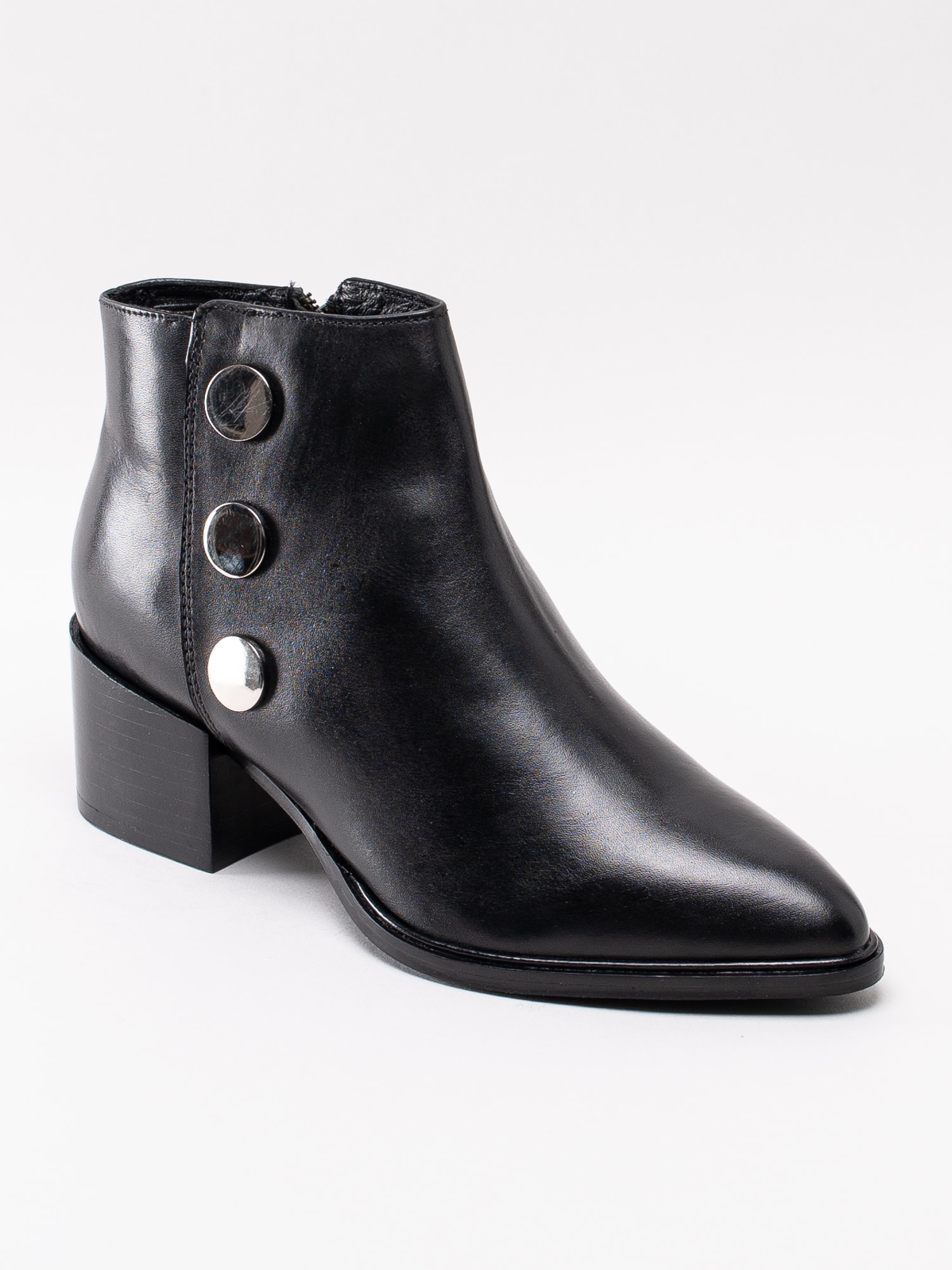 10193014 Copenhagen Shoes Wham CS1938-001 svarta boots med silverknappar-1