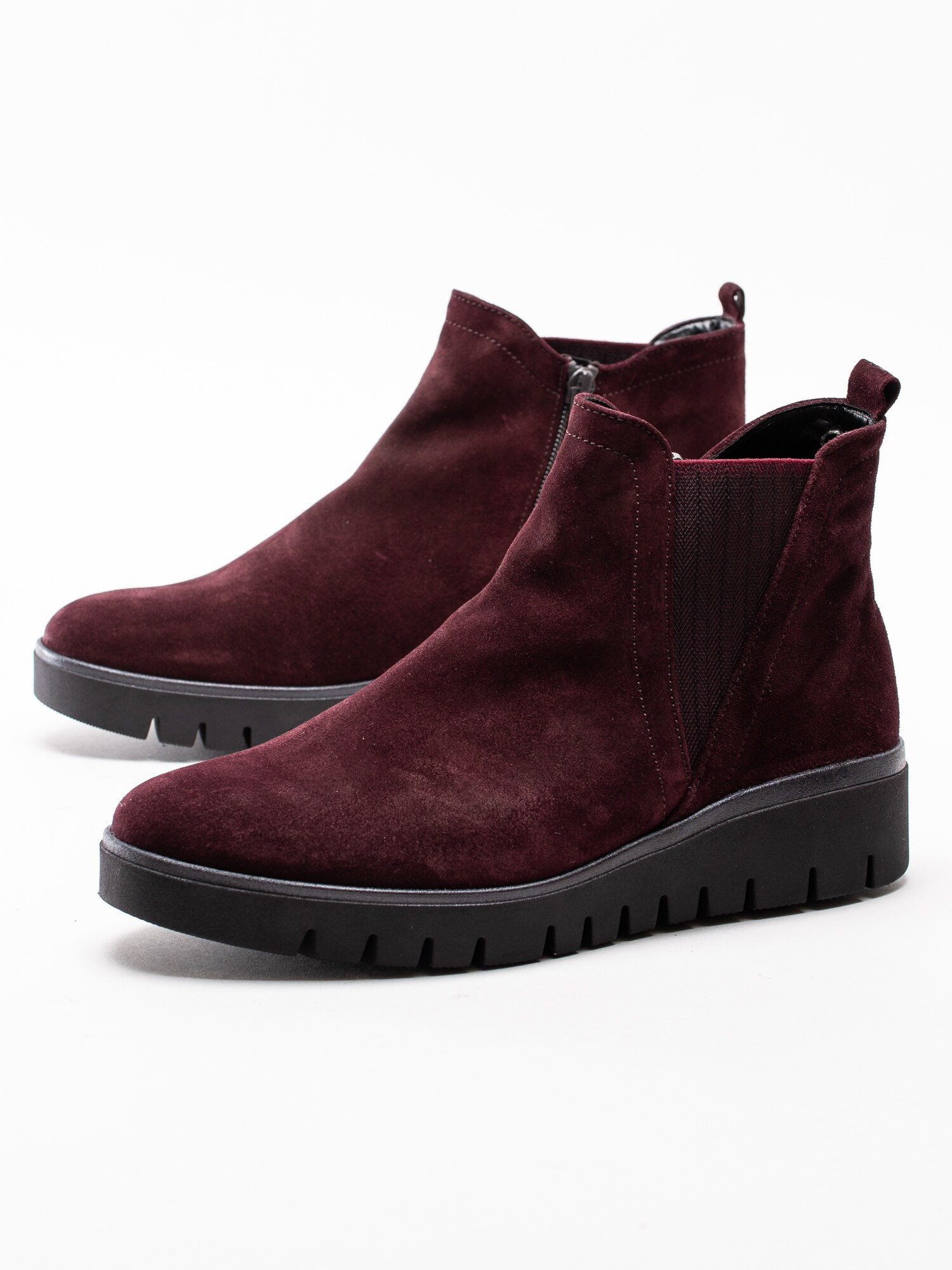 10193037 Gabor 32.851-48 mörkröda chelsea boots med kilklack-6