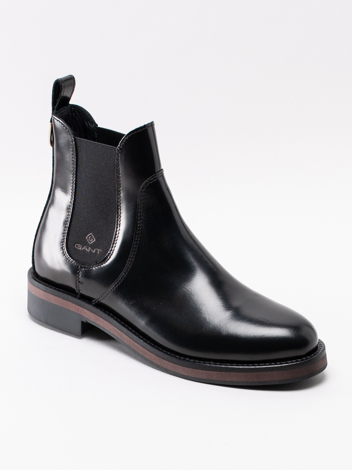 10193039 Gant Malin 19551907G10-G00 svarta polerade chelsea boots med logga-1