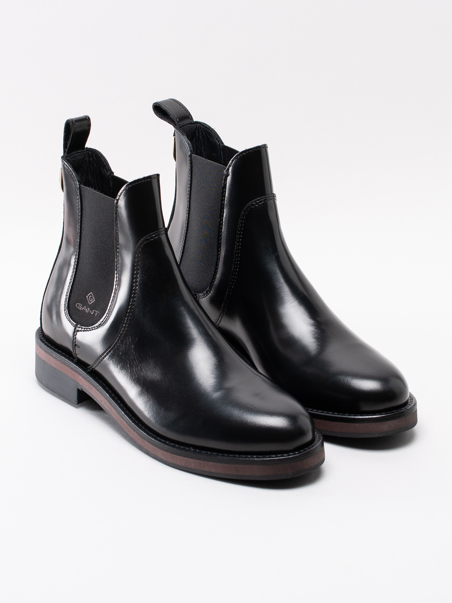 10193039 Gant Malin 19551907G10-G00 svarta polerade chelsea boots med logga-3