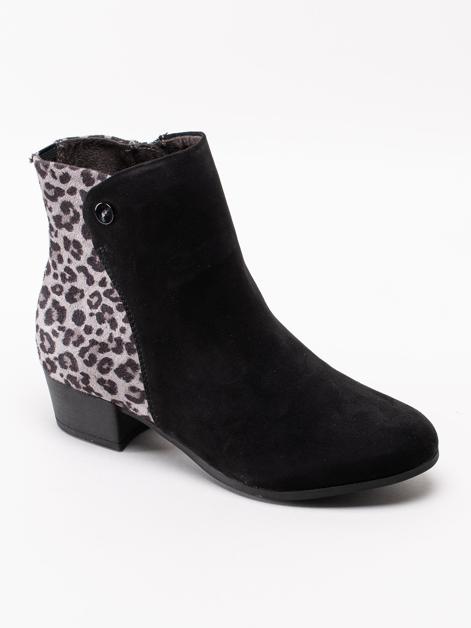 10193040 Jana Softline 8-25374-23-029 svarta boots med leopardmönstrad bakparti-1