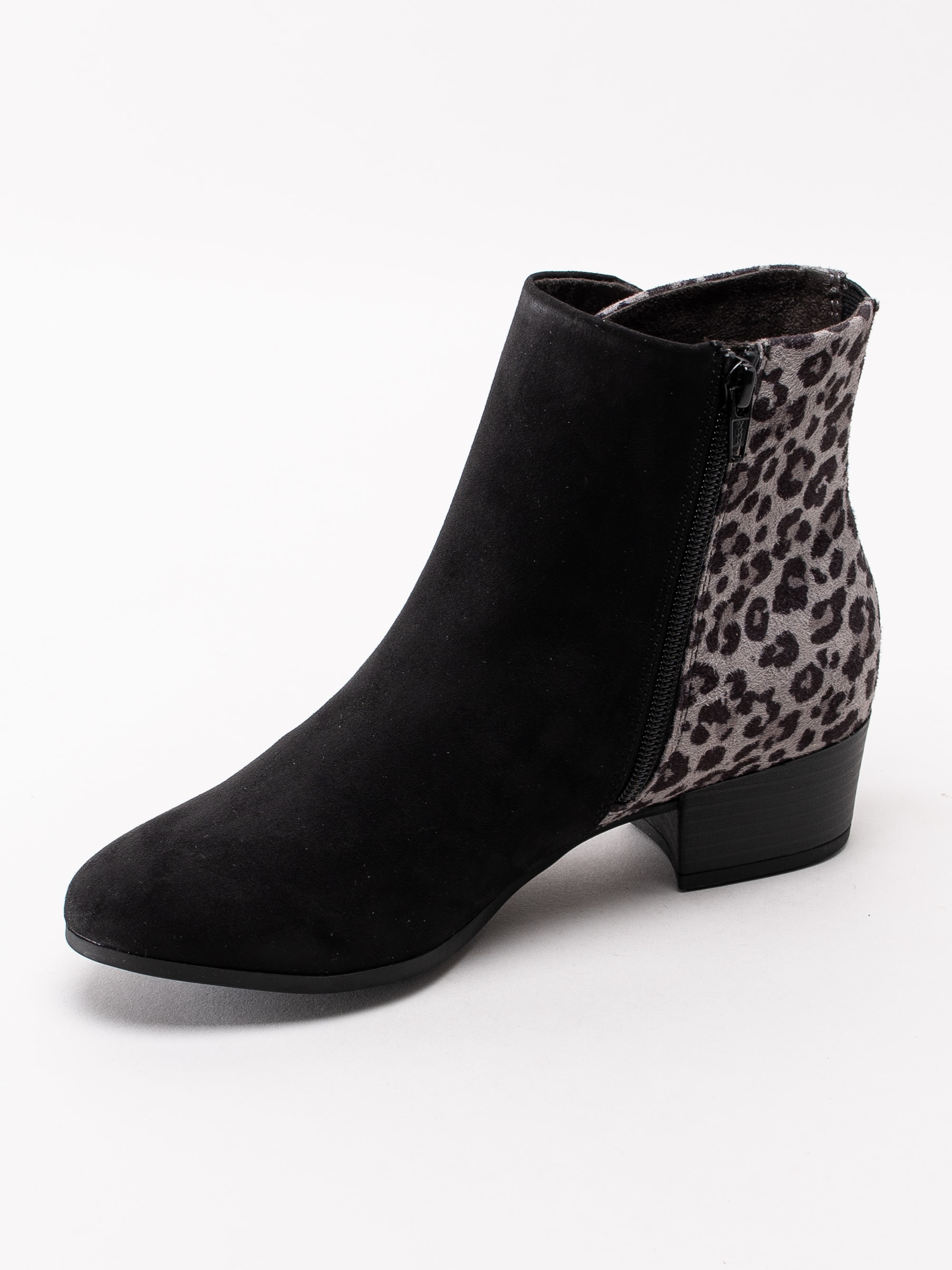 10193040 Jana Softline 8-25374-23-029 svarta boots med leopardmönstrad bakparti-2