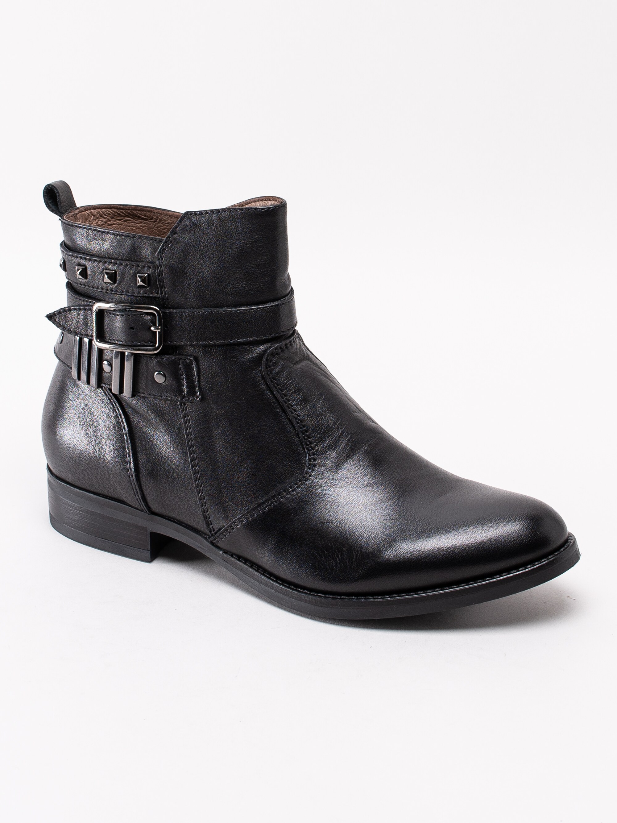 10193052 Nero Giardini A908755-100 svarta boots med dekorativt spänne-1