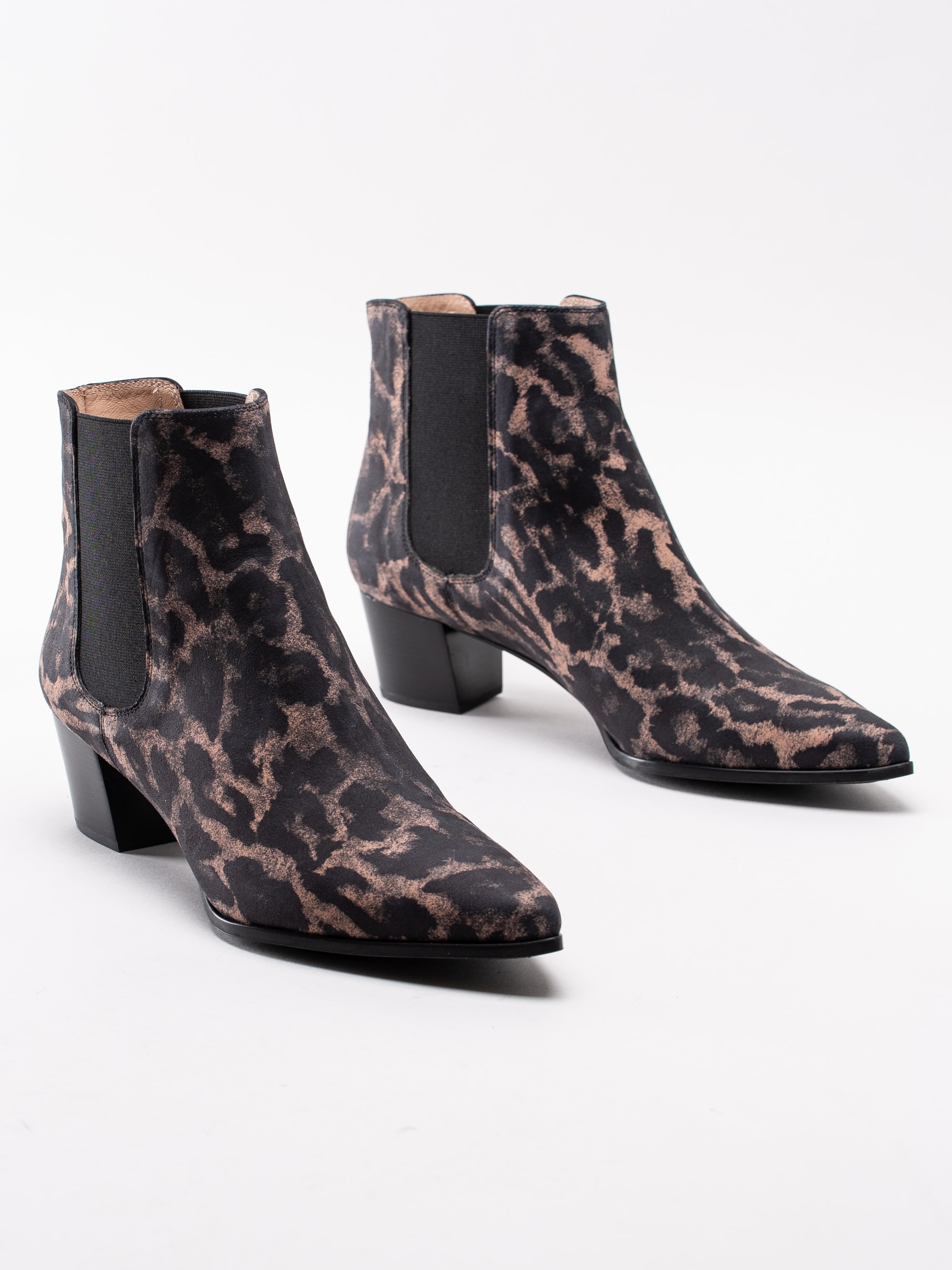 10193132 Unisa Jiste Tan Jaguar mörkbruna leopard boots med resår-6