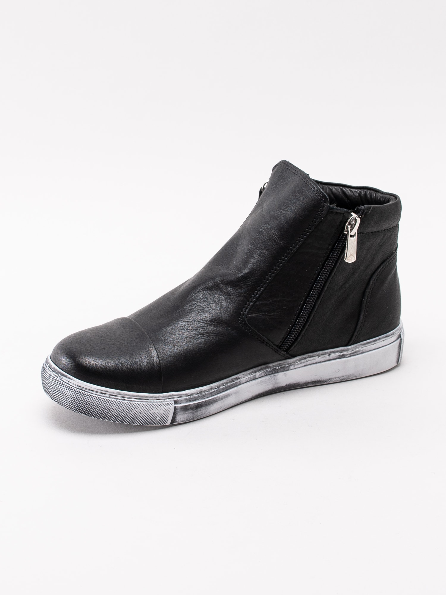 10193136 Charlotte 887-6851-101 svarta boots med dubbel zip-2