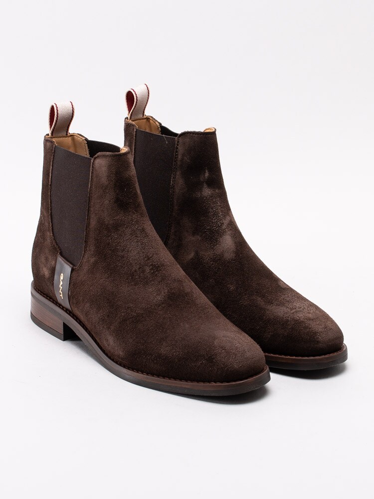 10193164 Gant Fay 19553975-G46 mörkbruna chelsea boots i oljad mocka-3