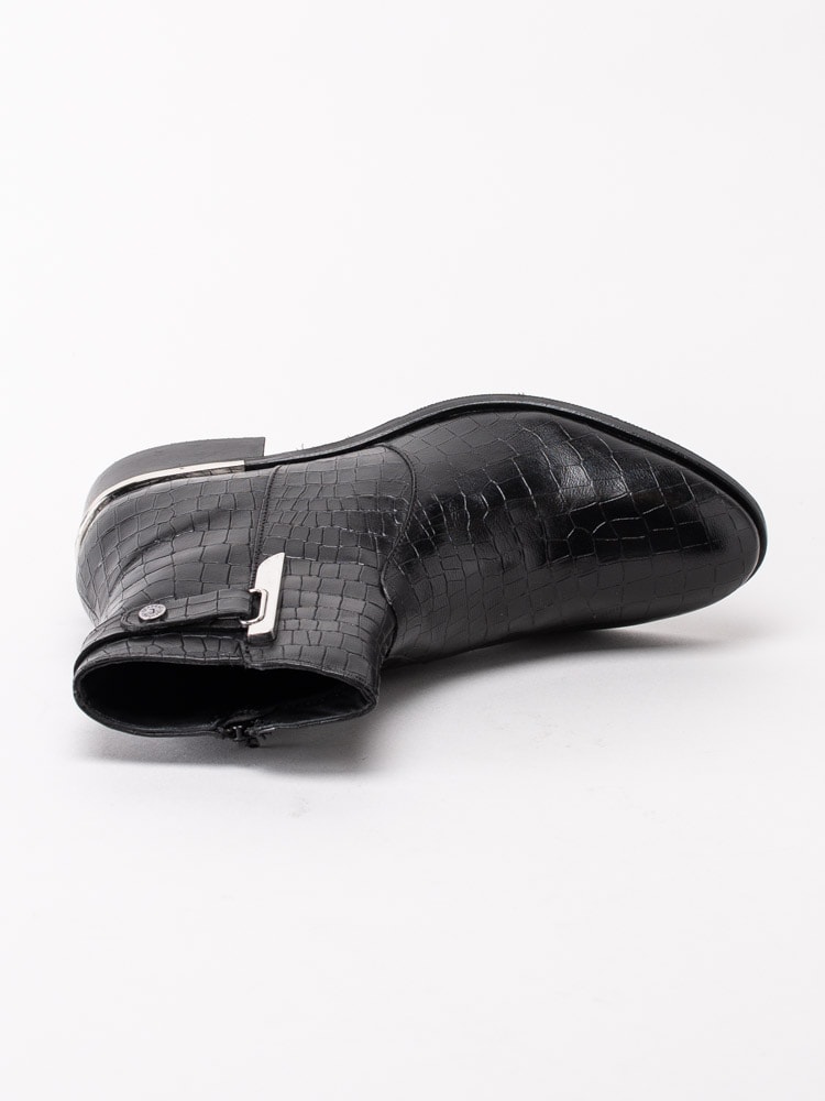 10203012 Copenhagen Shoes Allisa Crocco CS5230-001 Svarta boots med silverdetaljer-4