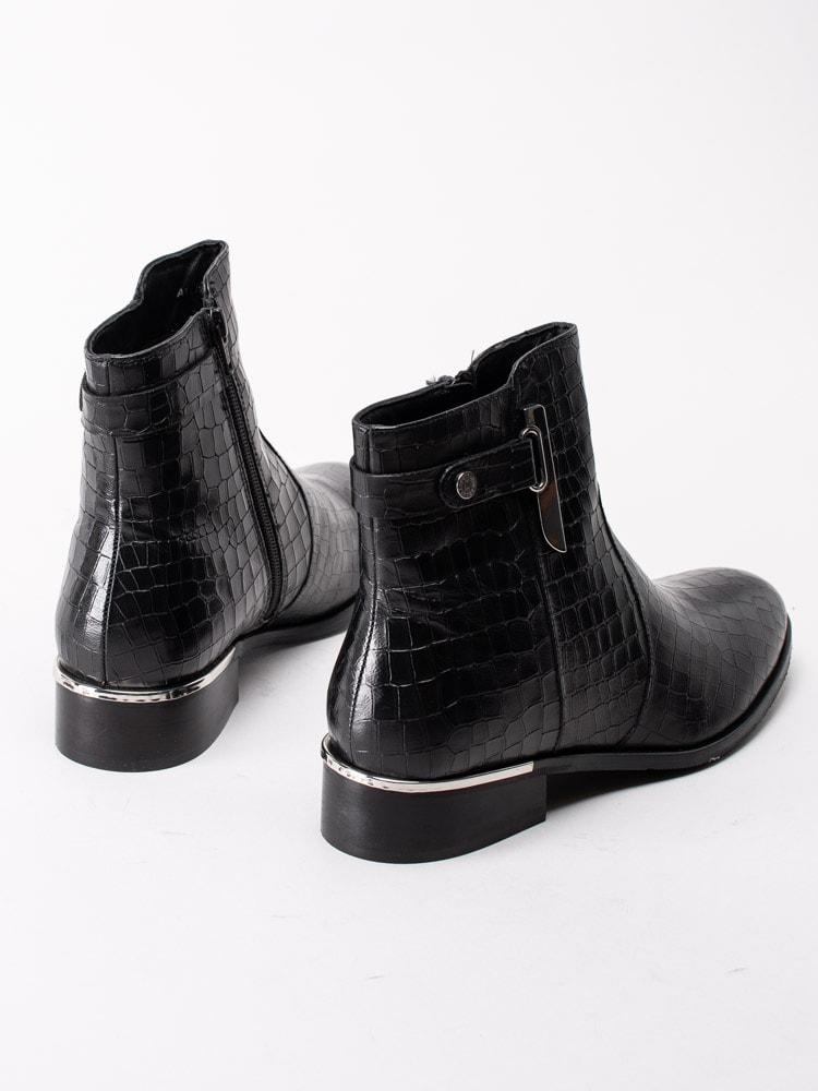 10203012 Copenhagen Shoes Allisa Crocco CS5230-001 Svarta boots med silverdetaljer-7