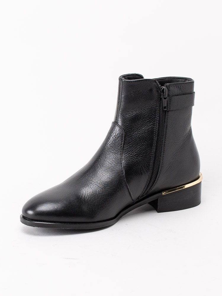 10203013 Copenhagen Shoes Allisa CS5231-001 Svarta boots i skinn med gulddetaljer-2