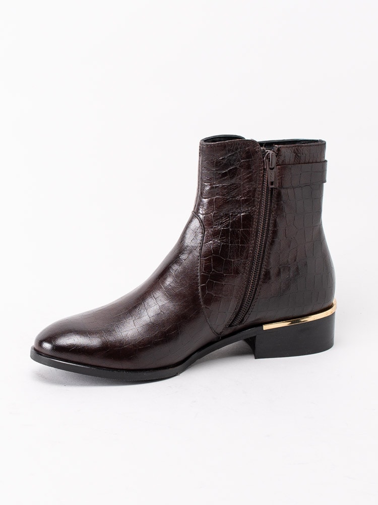 10203014 Copenhagen Shoes Allisa Croco CS5230-004 Bruna boots i kroko med gulddetaljer-2