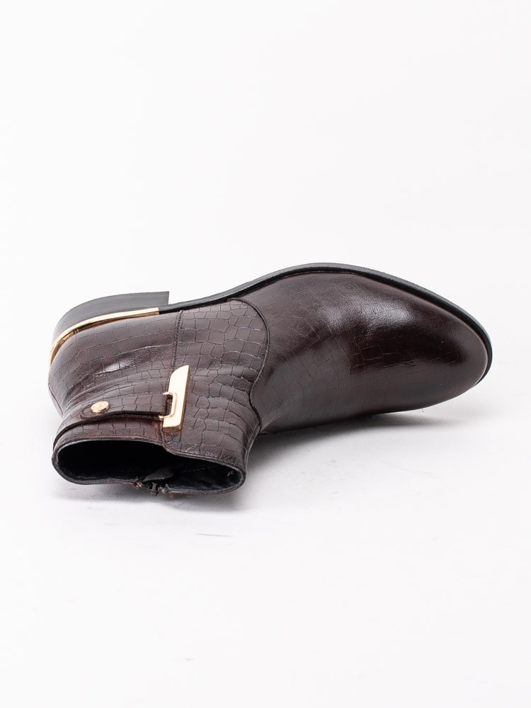 10203014 Copenhagen Shoes Allisa Croco CS5230-004 Bruna boots i kroko med gulddetaljer-4