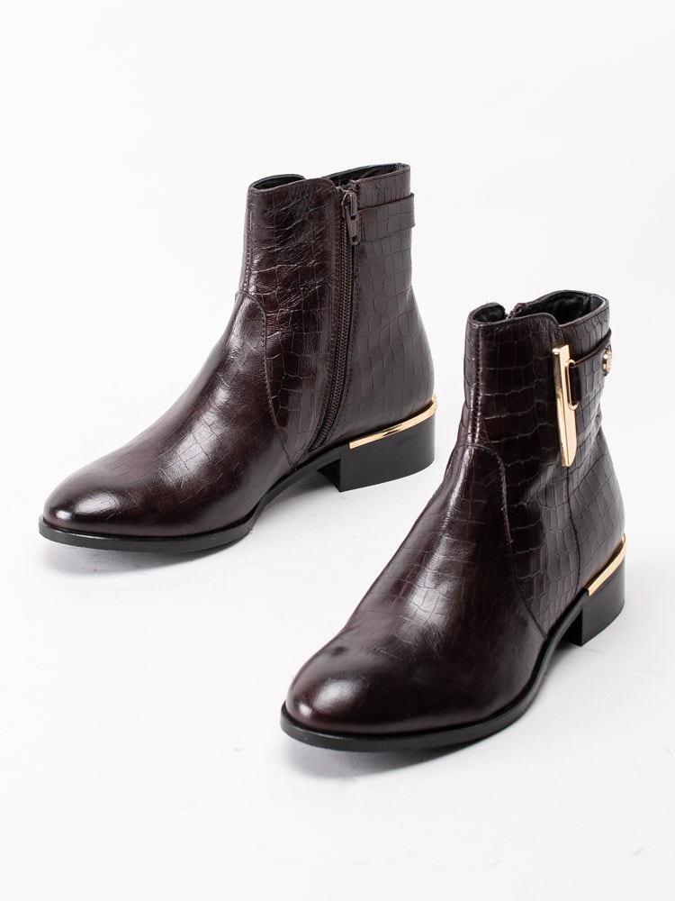 10203014 Copenhagen Shoes Allisa Croco CS5230-004 Bruna boots i kroko med gulddetaljer-6
