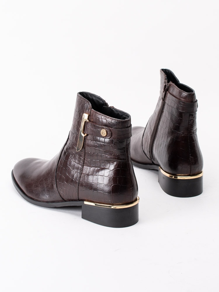 10203014 Copenhagen Shoes Allisa Croco CS5230-004 Bruna boots i kroko med gulddetaljer-7