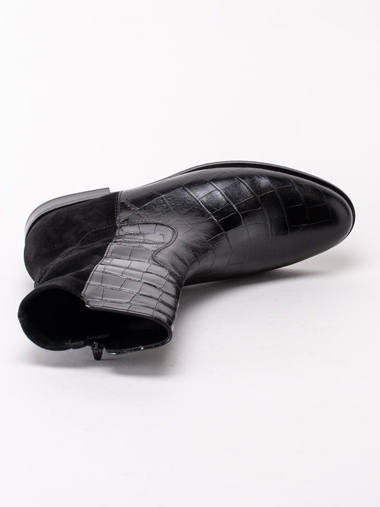 10203034 Gabor Rhodos 52.742-67 Black Svarta boots i skinn med crocomönster-4
