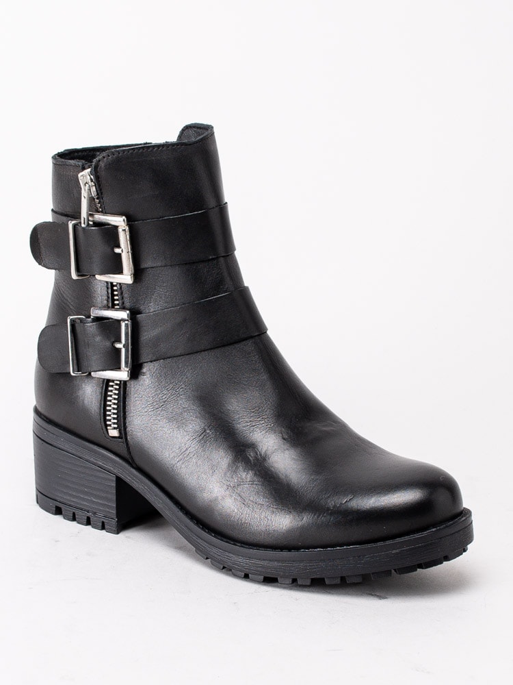 10203063 Emma 495-2499-01 Svarta boots med bred klack-7