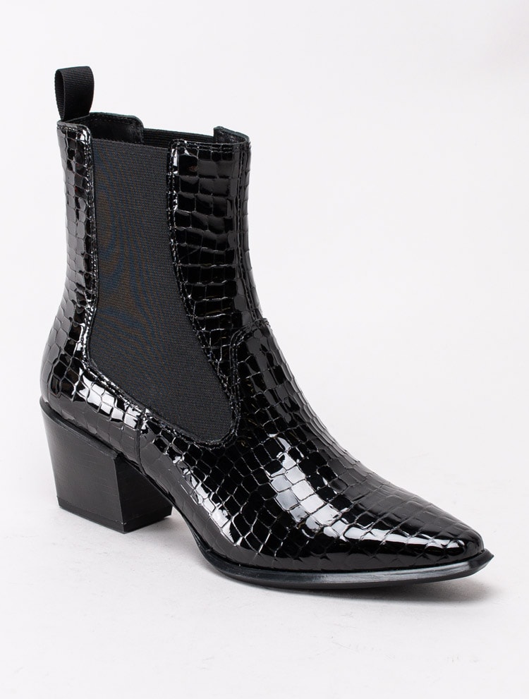 10203092 Vagabond Betsy 4901-008-20 Svarta boots i skinn med crocomönster-1