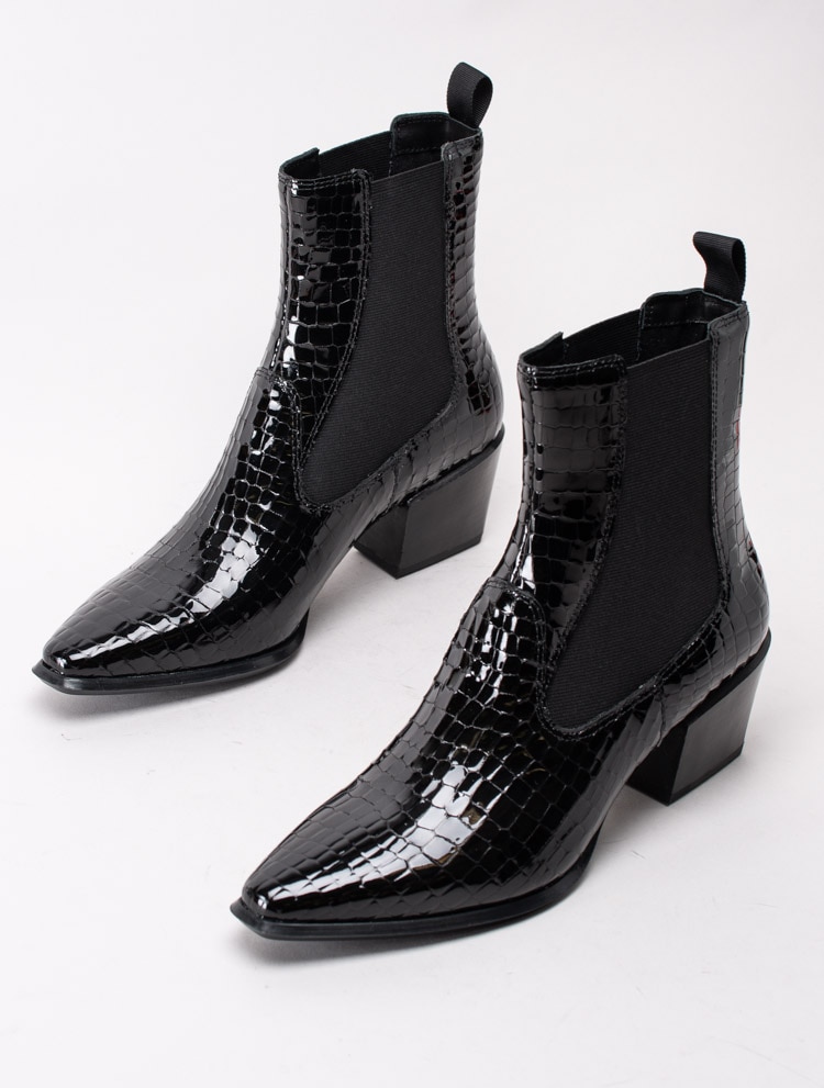 10203092 Vagabond Betsy 4901-008-20 Svarta boots i skinn med crocomönster-6