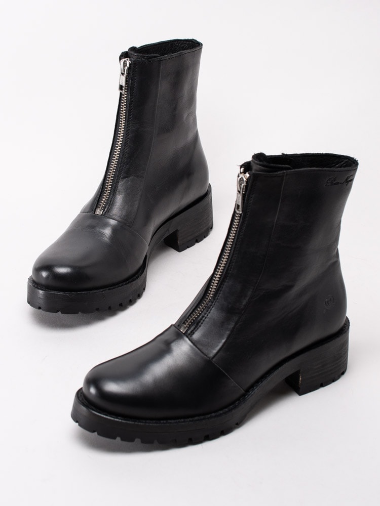 10203139 Rosa Negra 837-1337-101 Svarta boots i skinn med dragkedja-6
