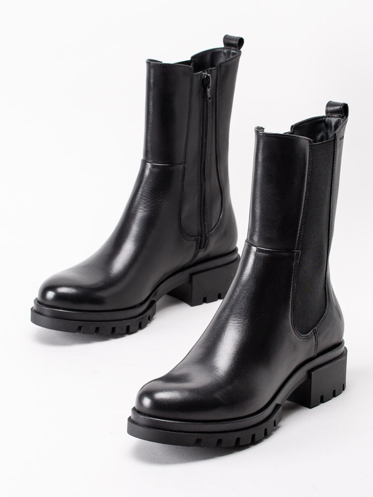 10203154 Tamaris 1-25952-25-001 Black Svarta höga boots i skinn-12
