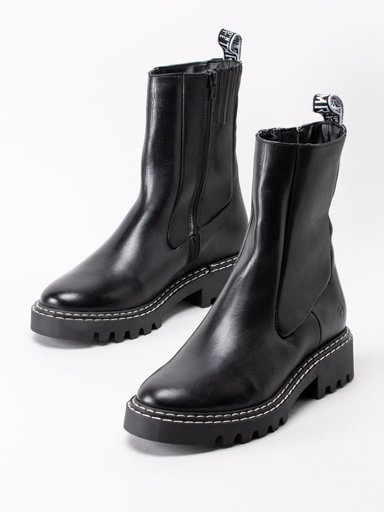 10203157 Tamaris 1-26732-35-001 Black Svarta fodrade boots i skinn-12