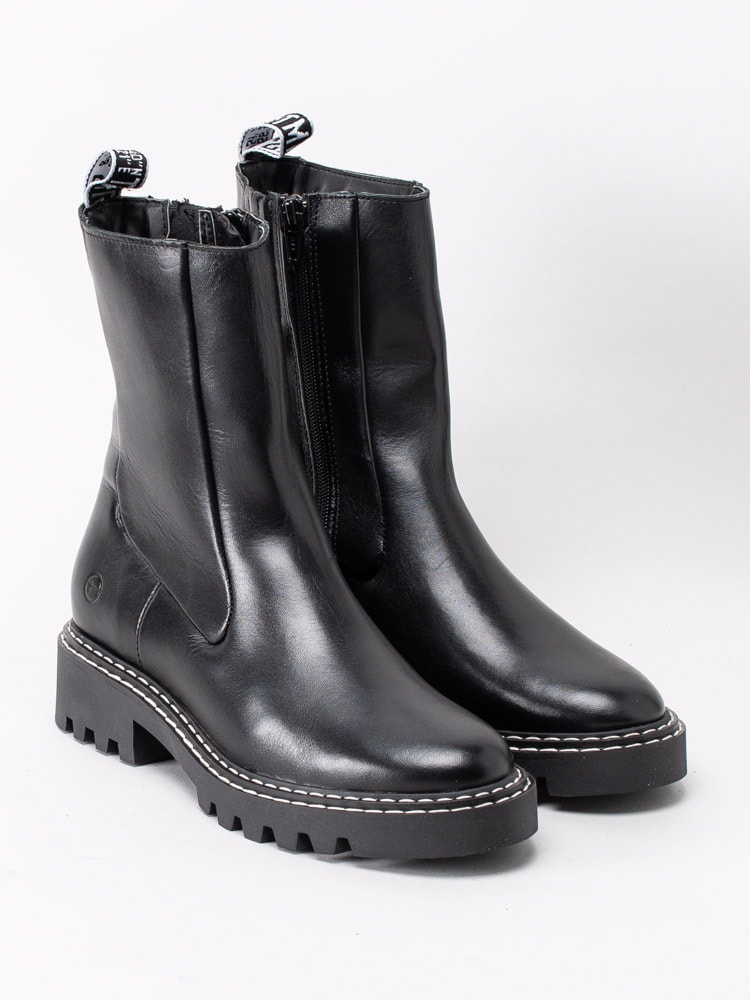 10203157 Tamaris 1-26732-35-001 Black Svarta fodrade boots i skinn-9