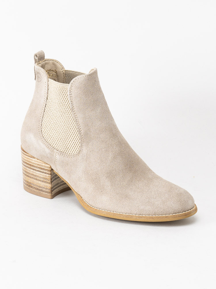 Tamaris - Beige boots i mocka