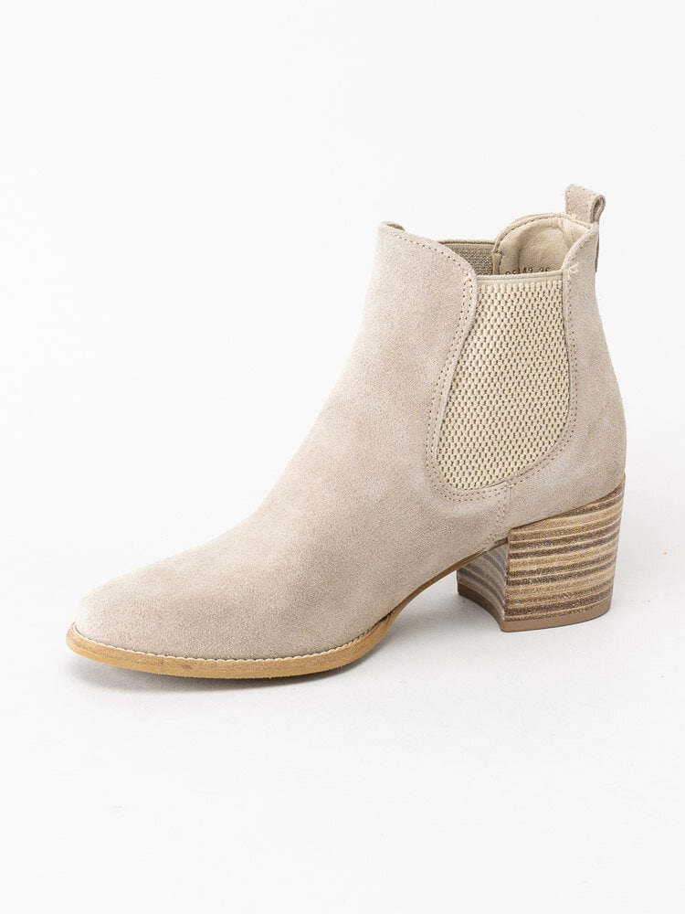 Tamaris - Beige boots i mocka