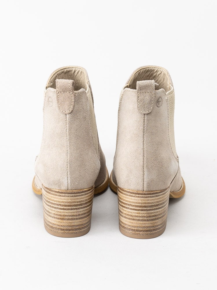 Tamaris - Beige boots i mocka