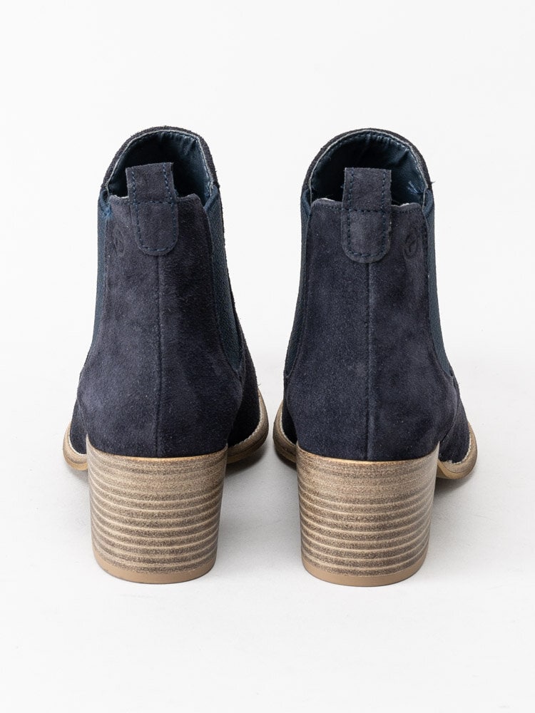 Tamaris - Marinblå boots i mocka