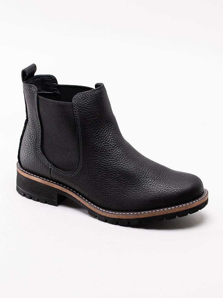 Ecco - Elaine - Svarta chelsea boots med narvat skinn