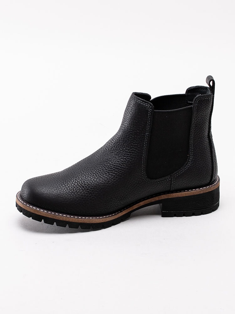 Ecco - Elaine - Svarta chelsea boots med narvat skinn