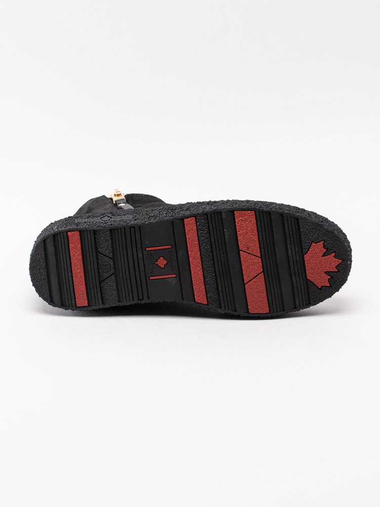 Canada Snow - Mount Verm Zip - Svarta mockaboots med guld-zip