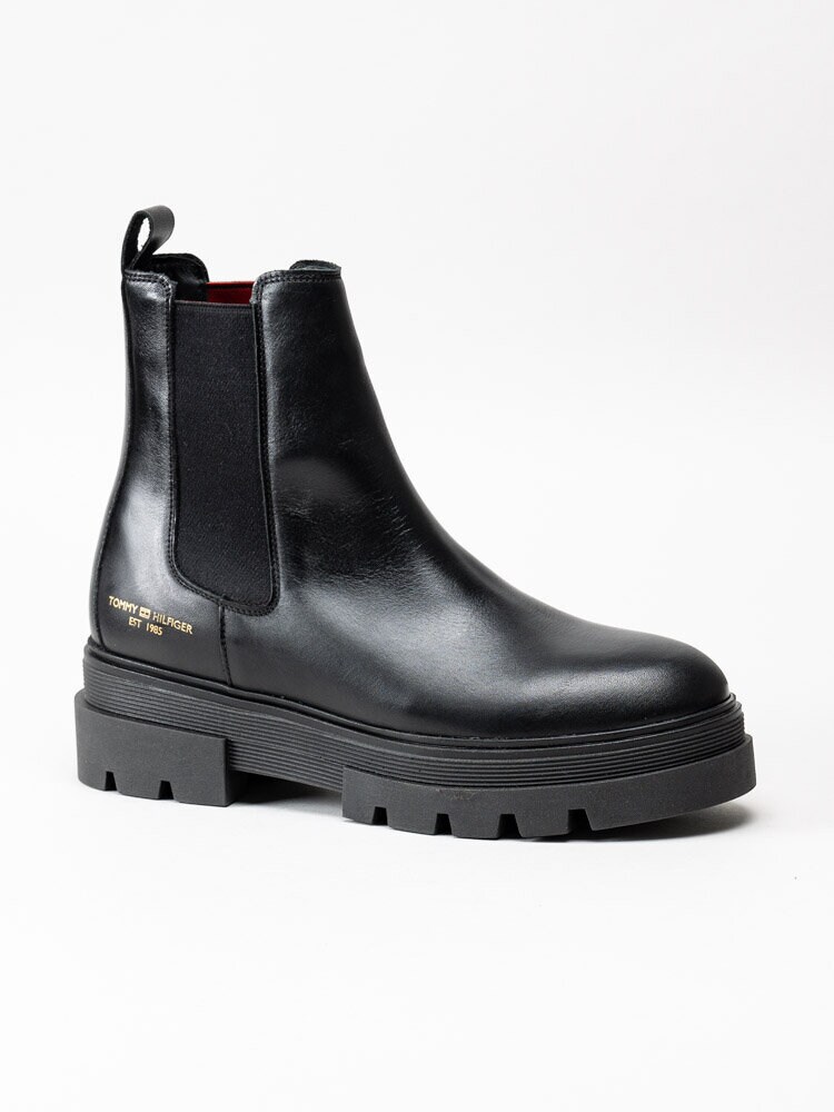 Tommy Hilfiger - Monochromatic Chelsea - Svarta chelsea boots i skinn