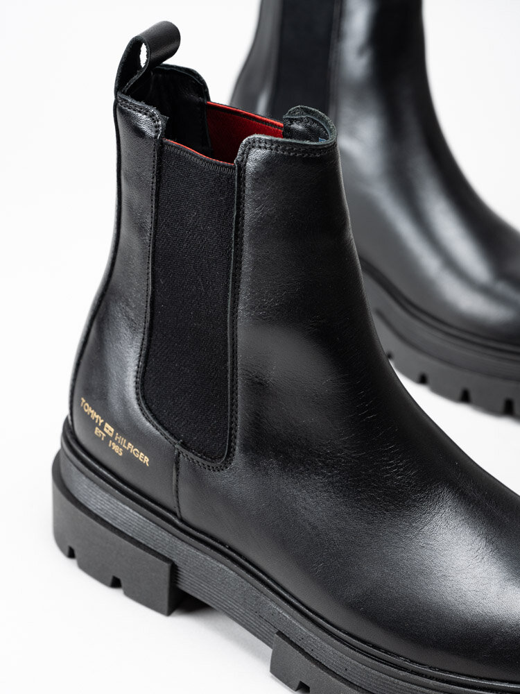 Tommy Hilfiger - Monochromatic Chelsea - Svarta chelsea boots i skinn