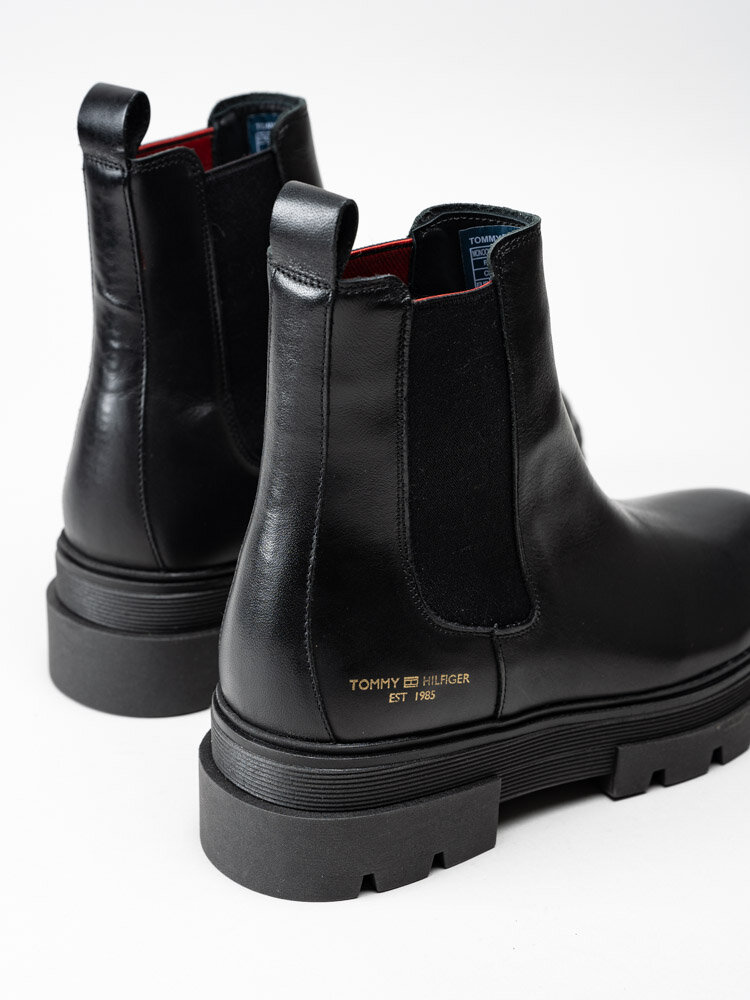 Tommy Hilfiger - Monochromatic Chelsea - Svarta chelsea boots i skinn