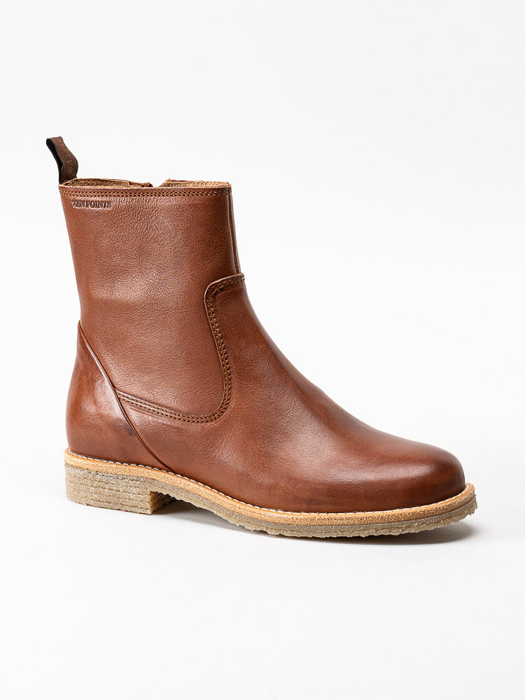 Ten Points - Astrid - Ljusbruna boots i skinn