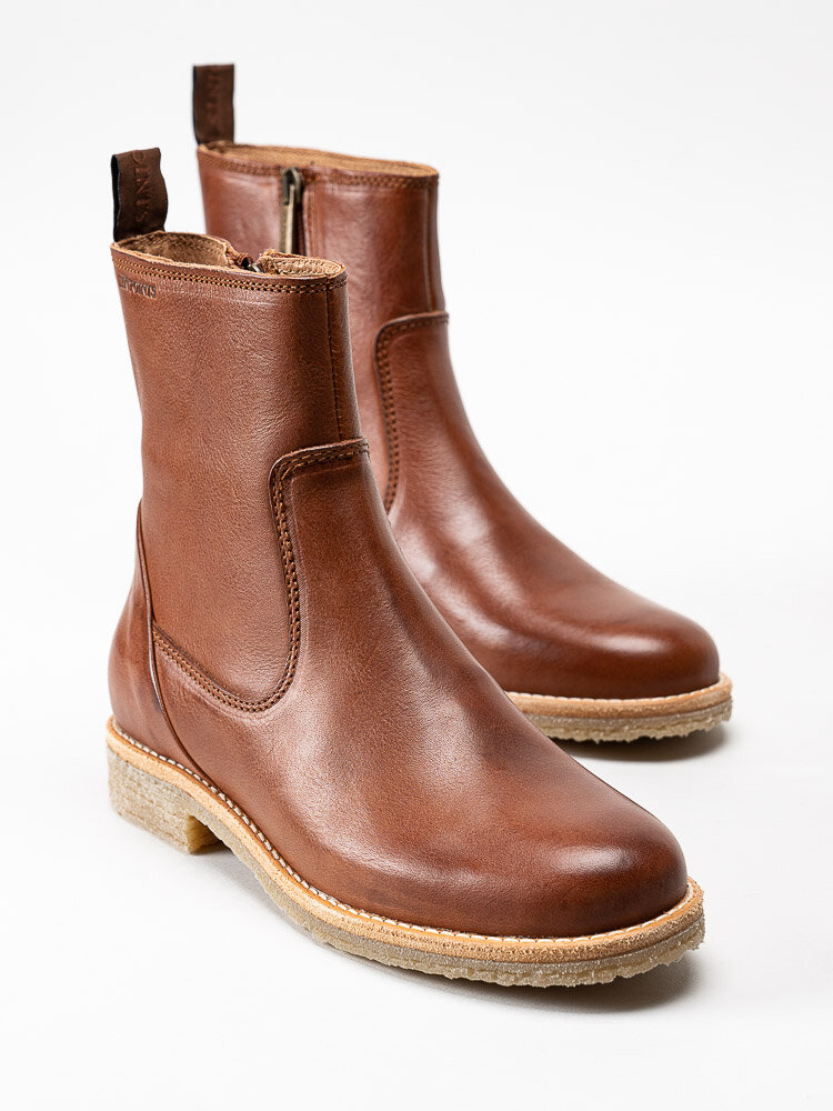 Ten Points - Astrid - Ljusbruna boots i skinn