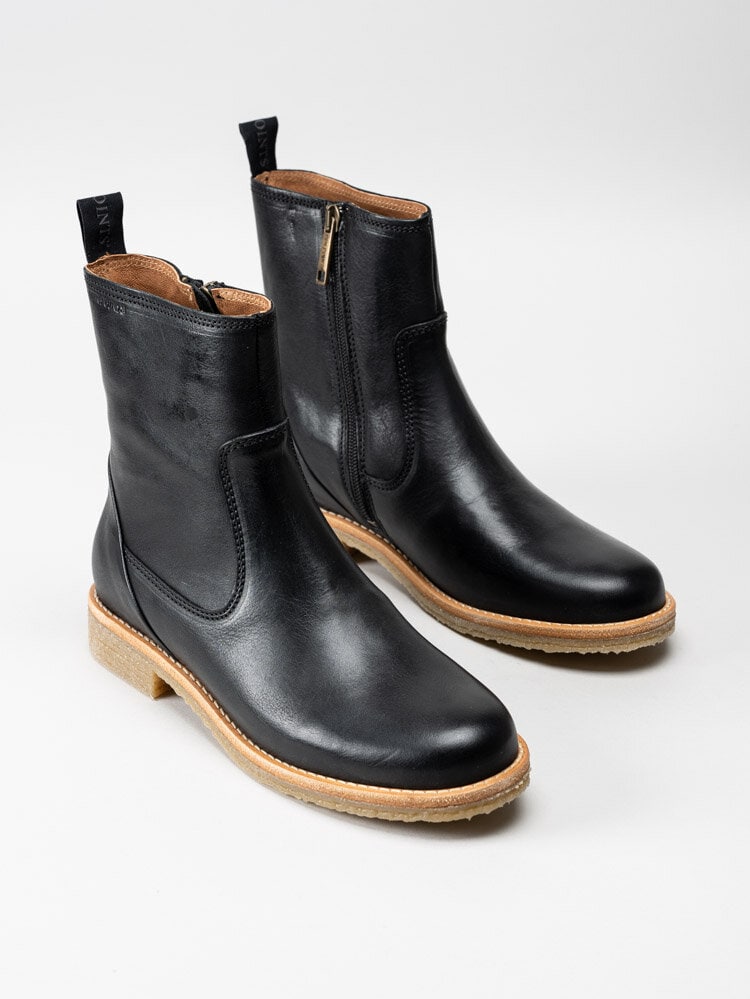 Ten Points - Astrid - Svarta boots i skinn