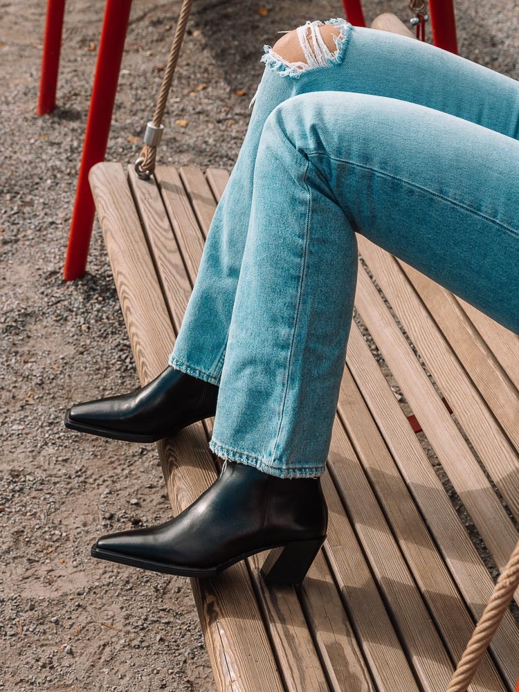 Vagabond - Alina - Svarta boots i skinn
