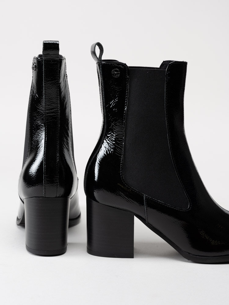 Tamaris - Svarta chelsea boots i lack