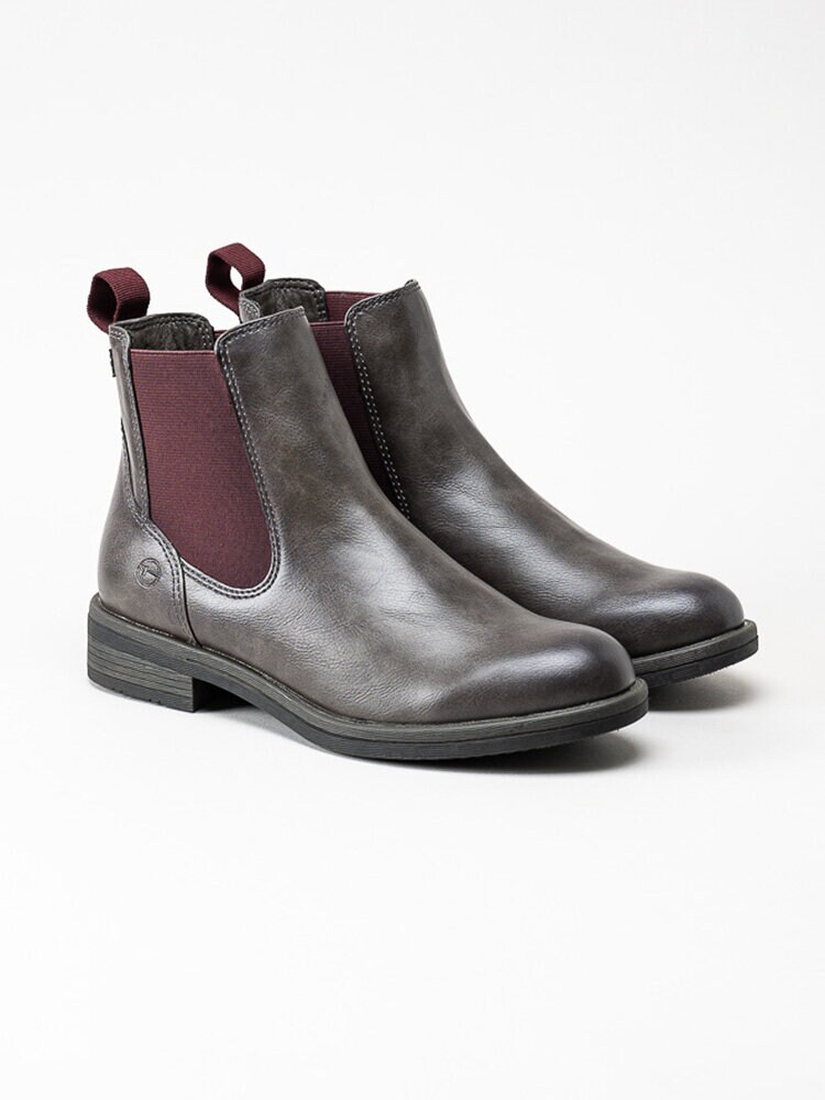 Tamaris - Grå bruna chelsea boots