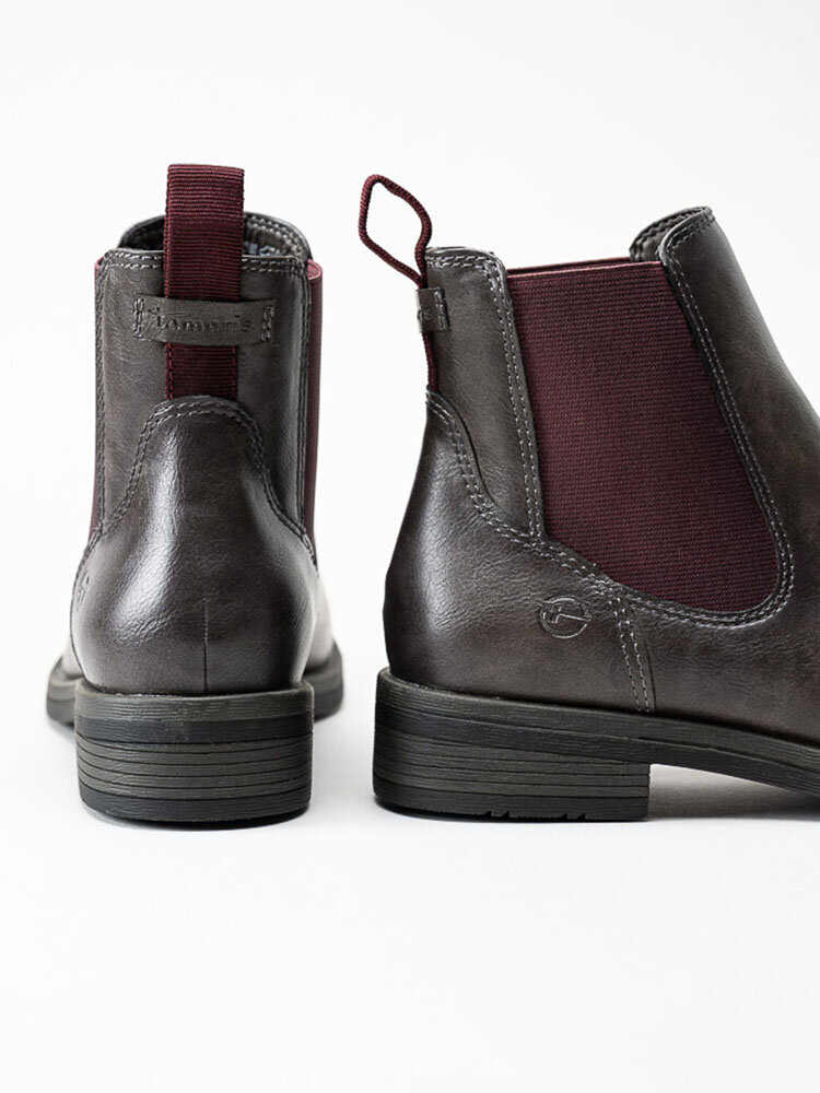 Tamaris - Grå bruna chelsea boots