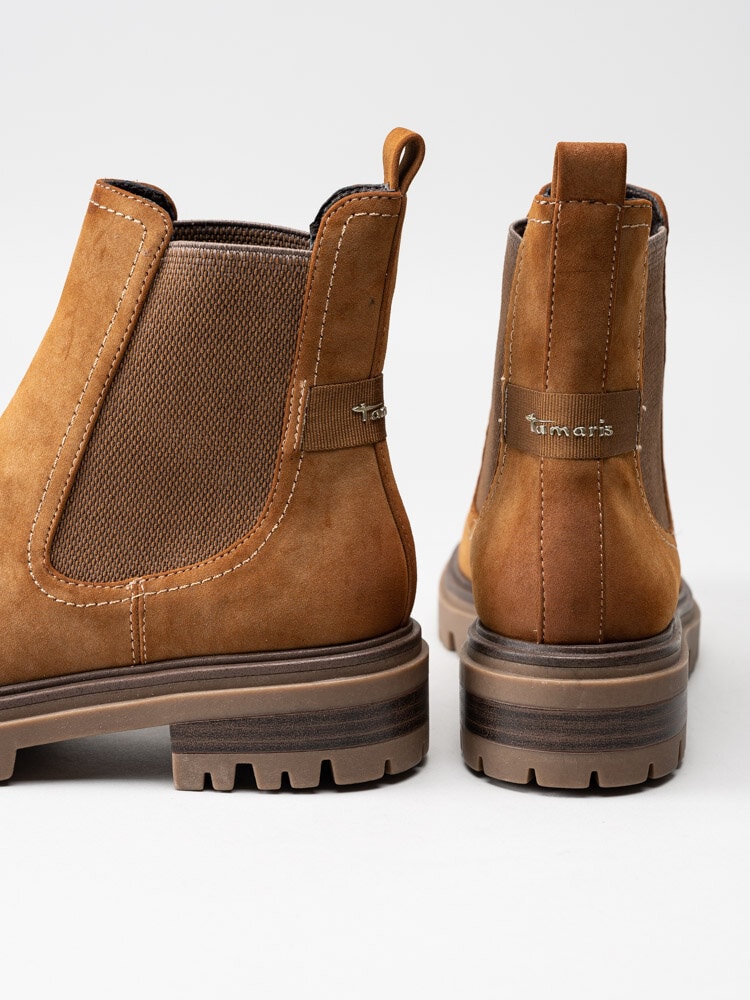 Tamaris - Ljusbruna chelsea boots med vintage look
