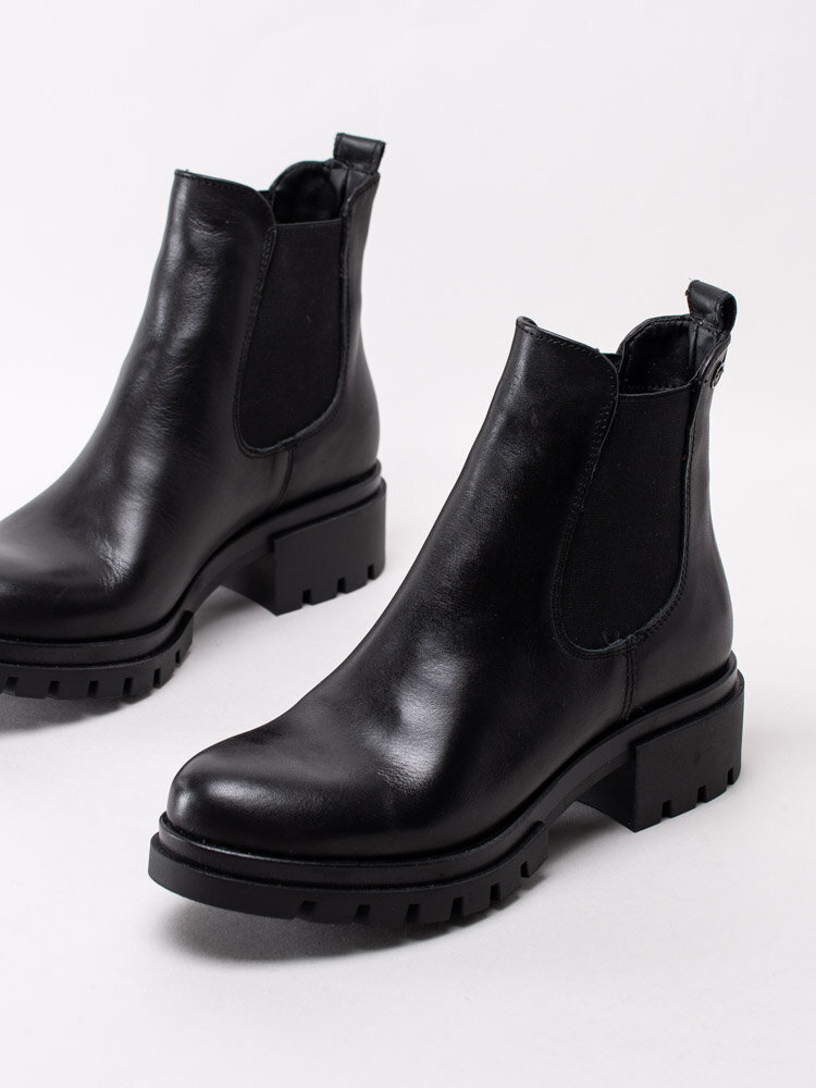 Tamaris - Svarta boots i skinn